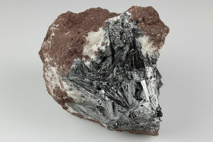Metallic, Needle-Like Pyrolusite Crystals - Morocco #183886